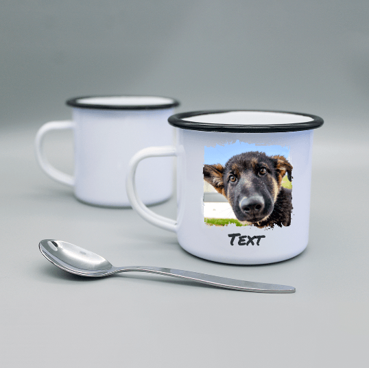 Personalisierbare Emaille-Tasse