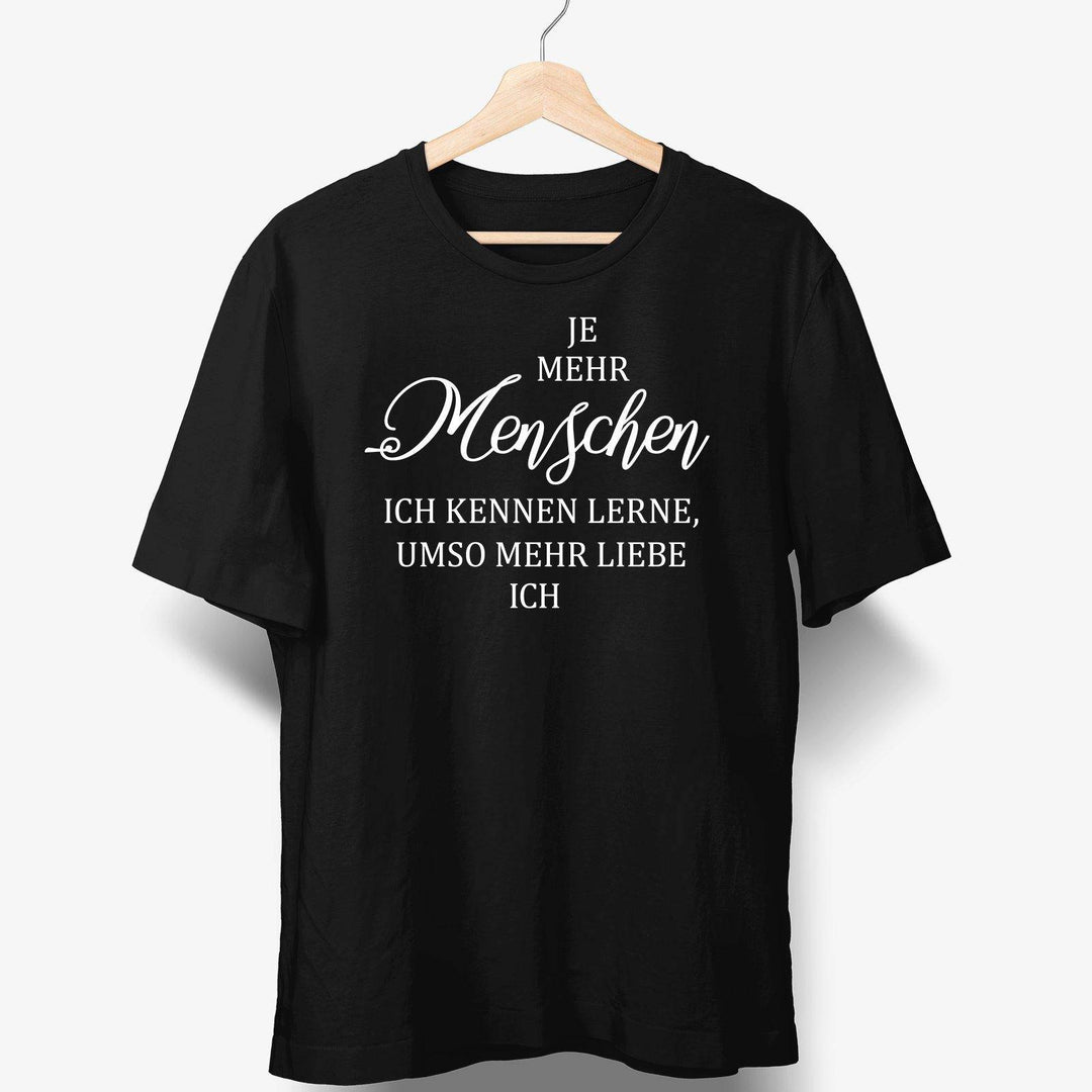 Je mehr Menschen ich kenne - personalisierbares Hunde T-Shirt