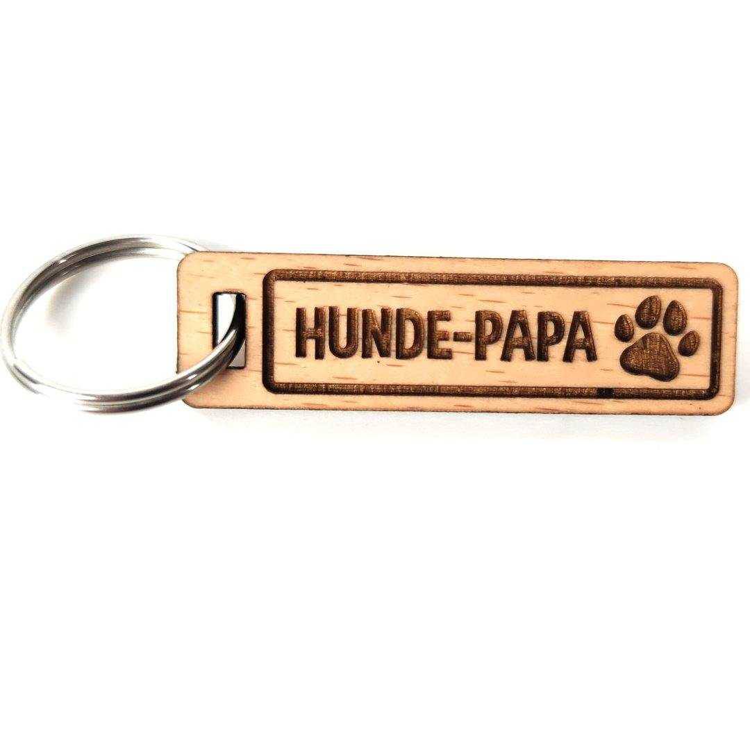 Hunde-Papa Schlüsselanhänger Buchenholz