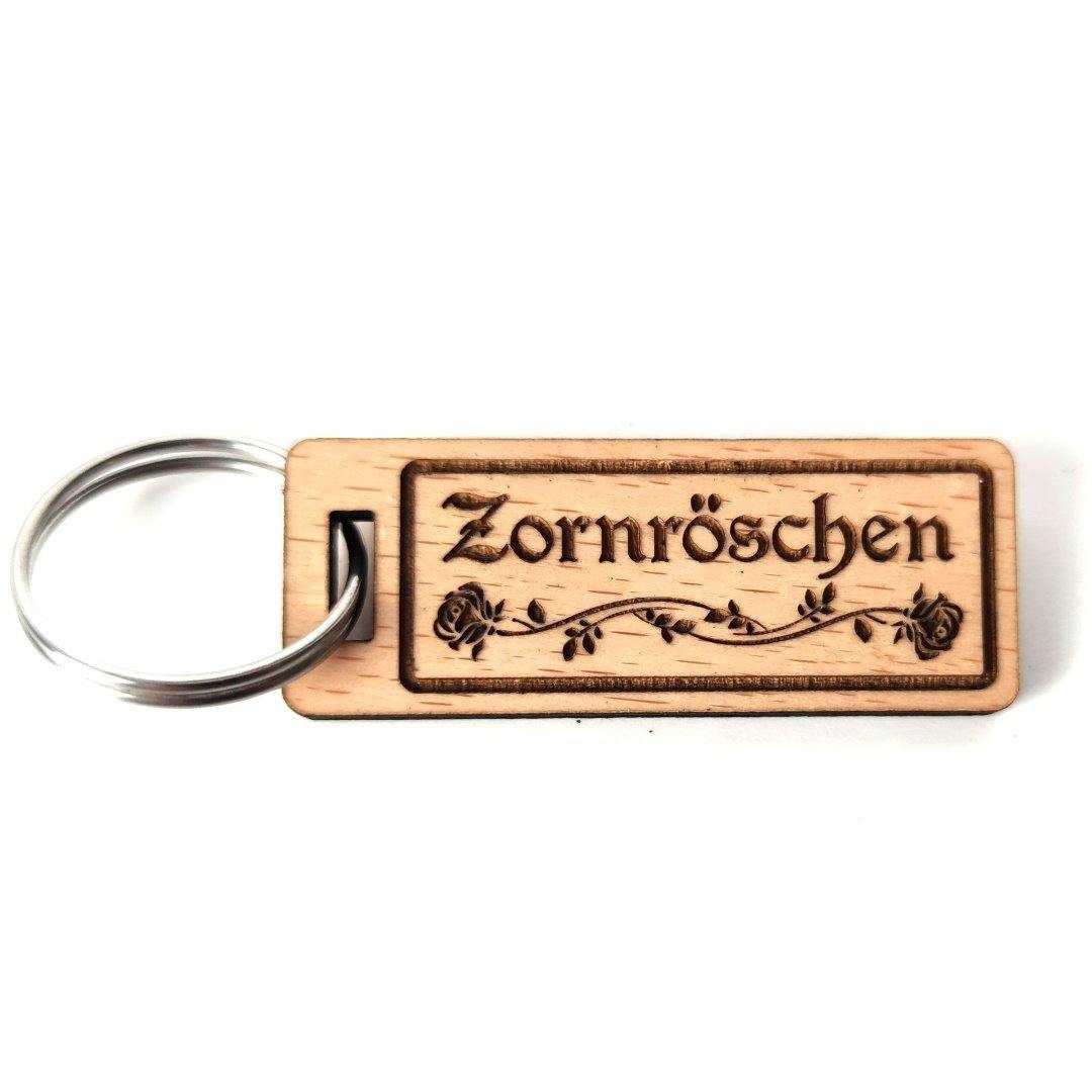 Zornröschen Schlüsselanhänger Buchenholz