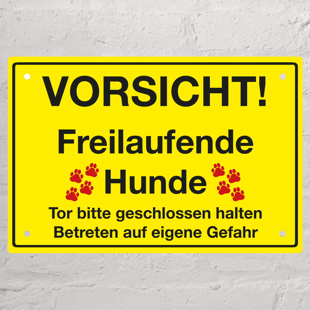 Schild "freilaufender Hund"