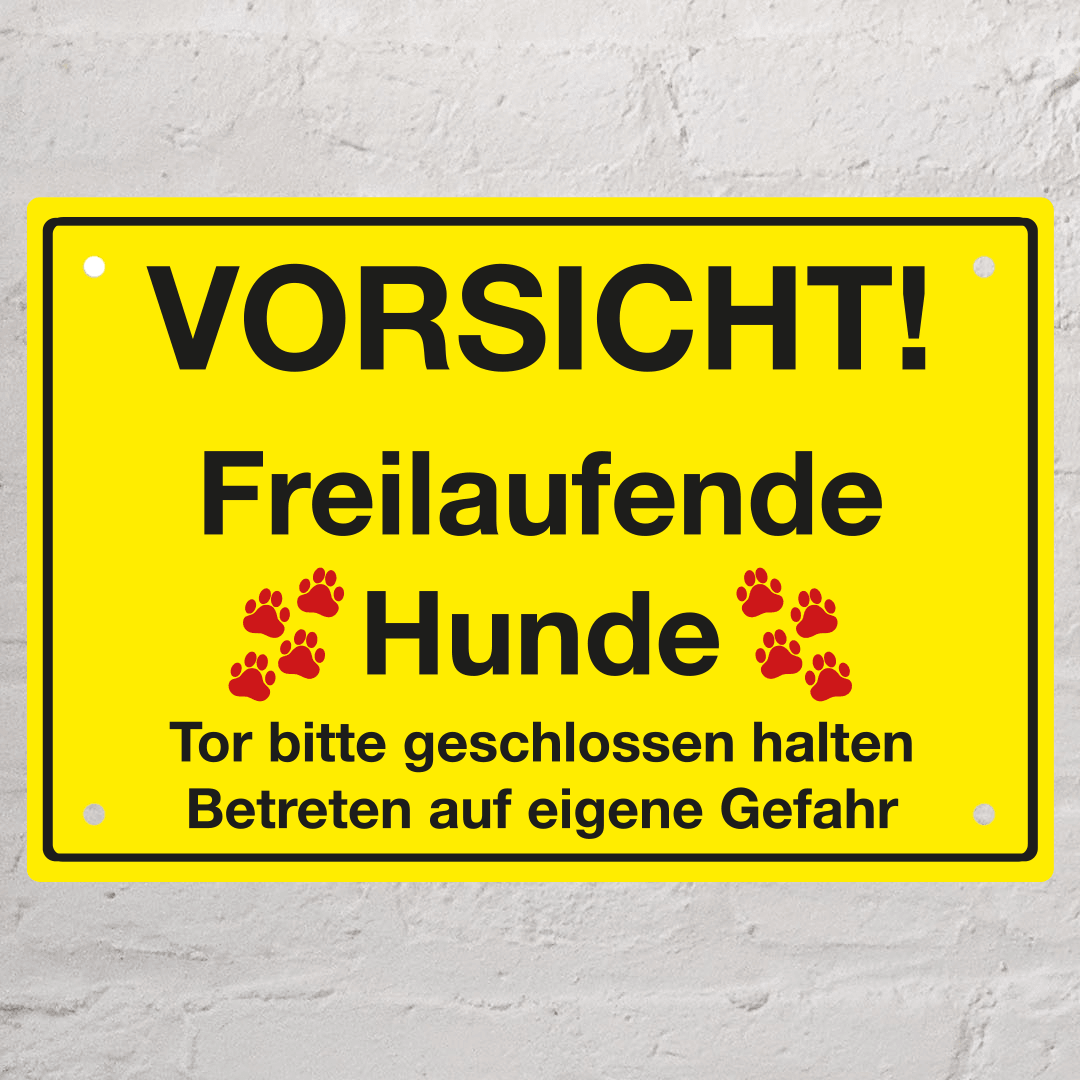 Schild "freilaufender Hund"