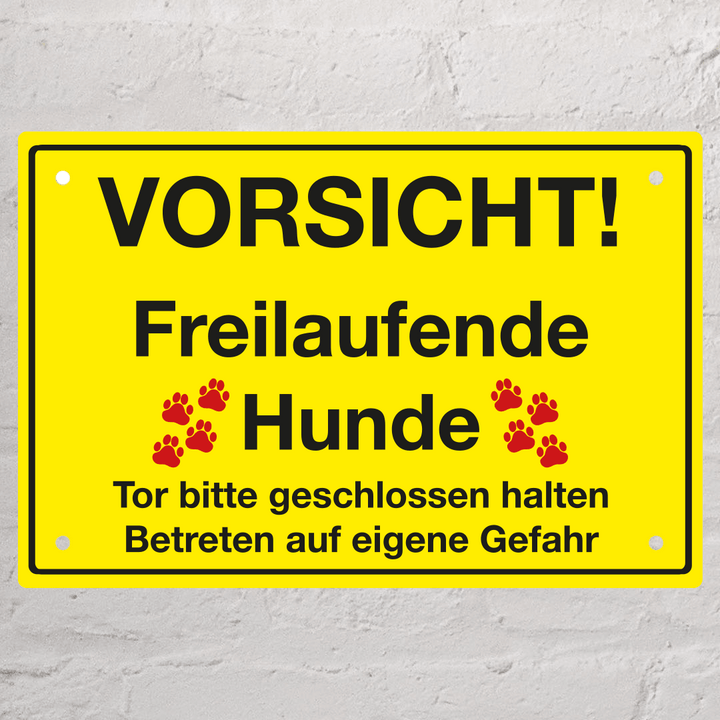 Schild "freilaufender Hund"