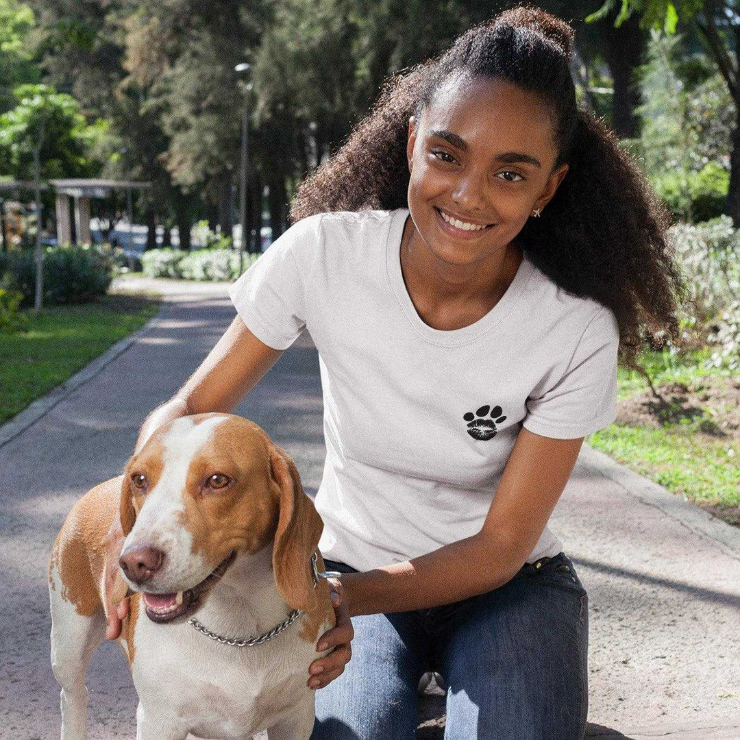 T-Shirt - "Kiss the Dog" Kussmund klein ohne Kralle
